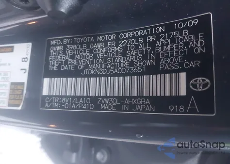 2010 Toyota Prius Iv z USA, uszkodzony, nr VIN JTDKN3DU5A0073651